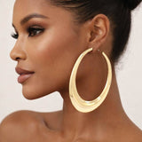 Sculptural Oval Hoop Earrings