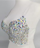 White Jeweled Bustier Top