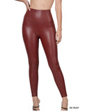 ZENANA Faux Leather Leggings - Dark Rust