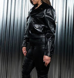 Azalea Wang Croc Body Moto Jacket - Plus Size