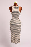 Sleeveless Crop Top & Midi Skirt Co-ord Set