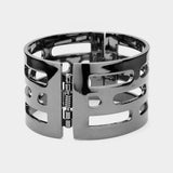 Openwork Cutout Wide Hinged Bangle Bracelet