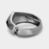 Sculptural Faceted Hinged Bangle Bracelet