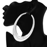 Sculptural Oval Hoop Earrings