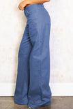 High-rise Wide Leg Twill Pants