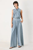 Blue Horizon Wide-Leg Denim Jumpsuit