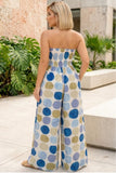 Riviera Print Strapless Maxi Jumpsuit