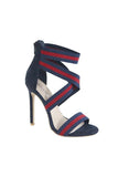 Criss-Crossed Fabric Strap High Heel Shoe