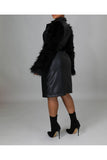Faux Leather and Fur Jacket