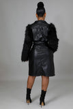 Faux Leather and Fur Jacket