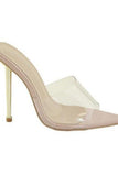 Nude/Clear Stiletto Slide Sandal