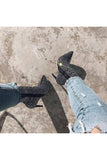 Pointed Rhinestone Boots - Black
